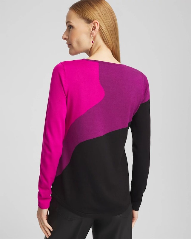 Colorblock V-neck Pullover Sweater - image 3